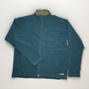 REI Jacket Mens  Large  Green Softshell Full Zip Outdoors Hiking Camping